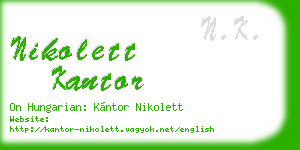 nikolett kantor business card