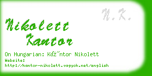 nikolett kantor business card